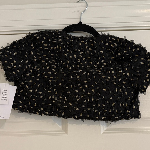 Badgley Mischka Black and Gold Kids Jacket - Picture 4 of 4